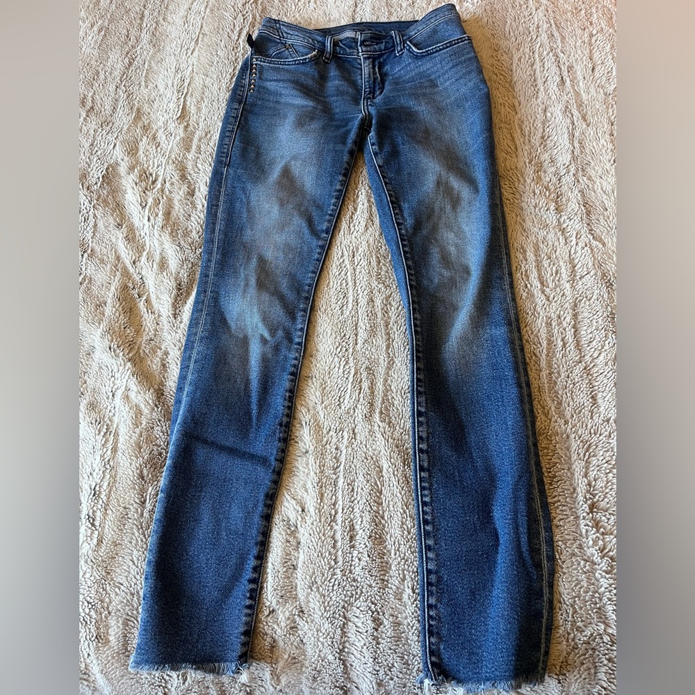 Rock & Republic Denim Blue Straight Leg Jeans with Natural Fading